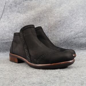 Naot Shoes Womens 5 Booties Nefasi Black Velvet Nubuck Brogue Casual Comfort Zip